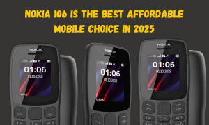 Affordable Nokia 105 feature phone with a durable design, offering basic functionality and long battery life.